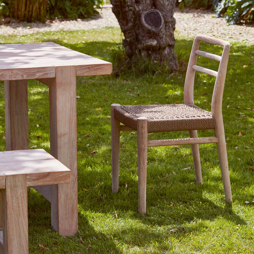 Rustic wood garden dining chair