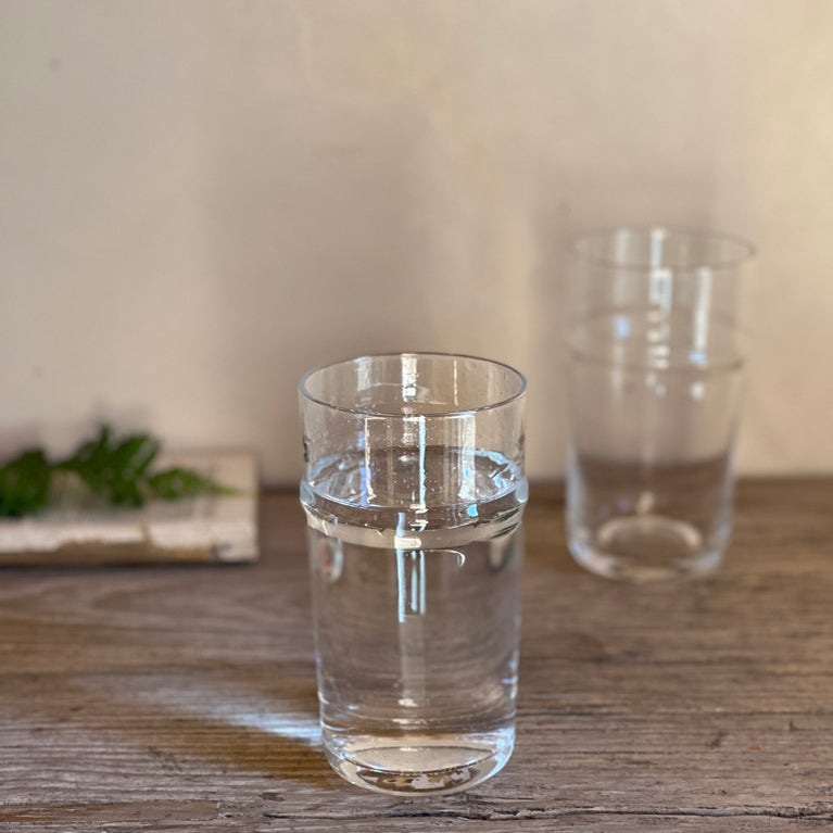 Clear highball drinking glass