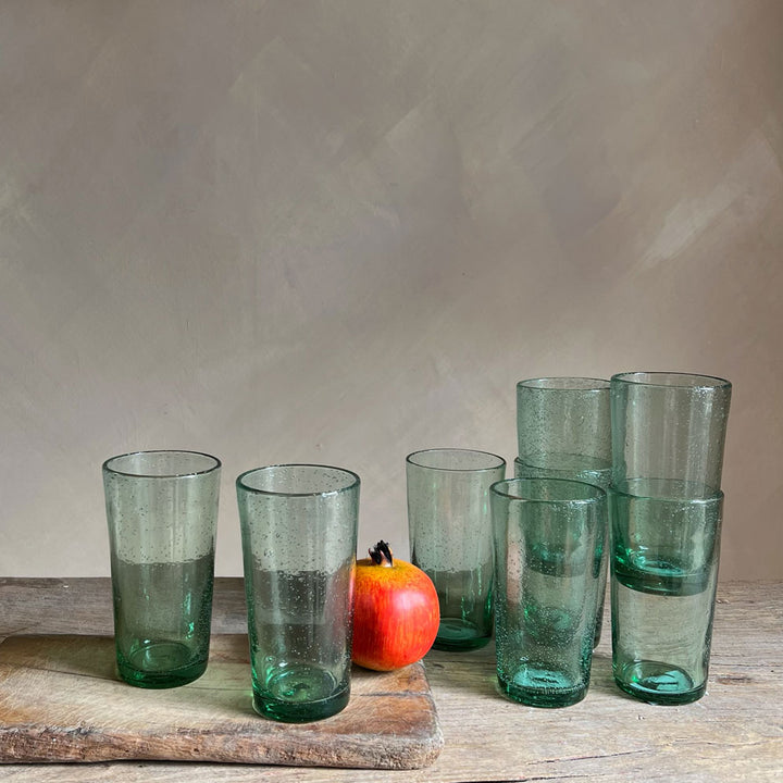 Large water glass with bubbles