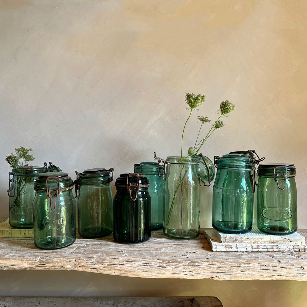 French glass preserve jar
