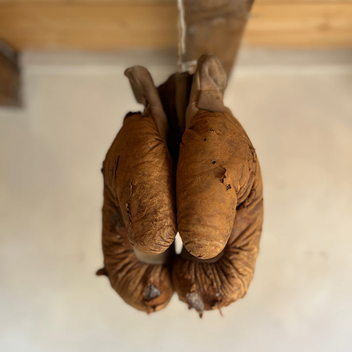 Set of antique boxing gloves