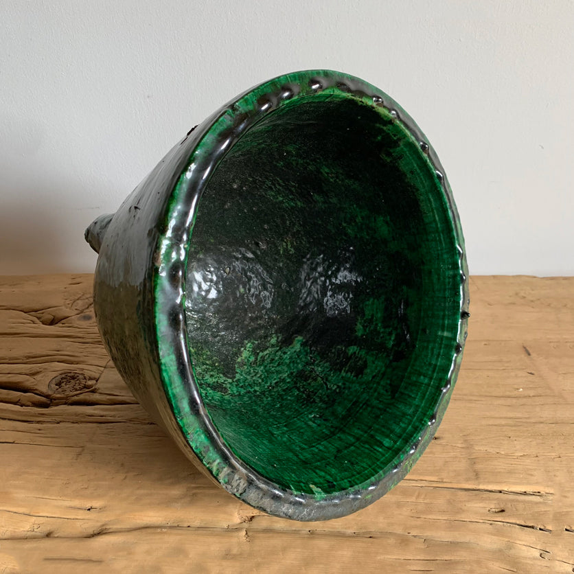 Turkish green glazed terracotta Vase