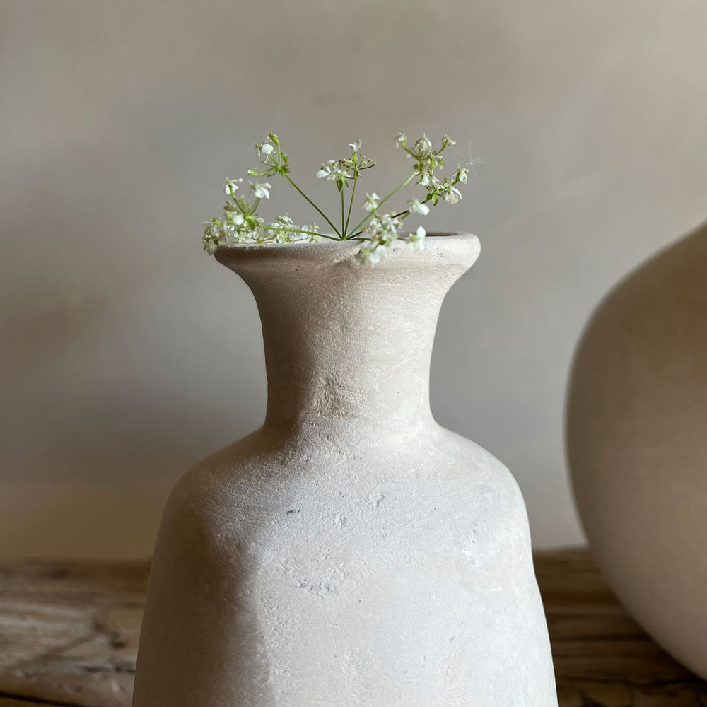 Stoneware neutral vase | H