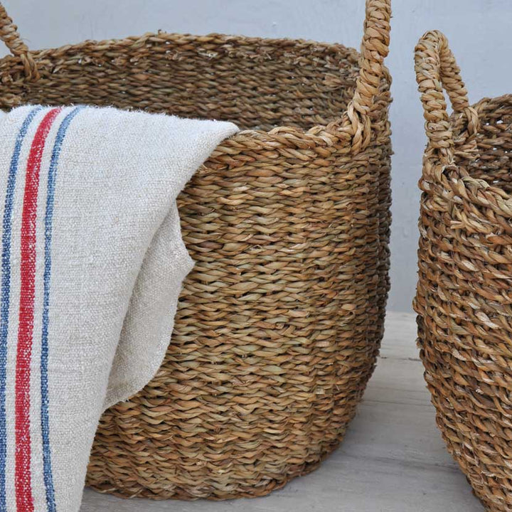 hand woven seagrass baskets