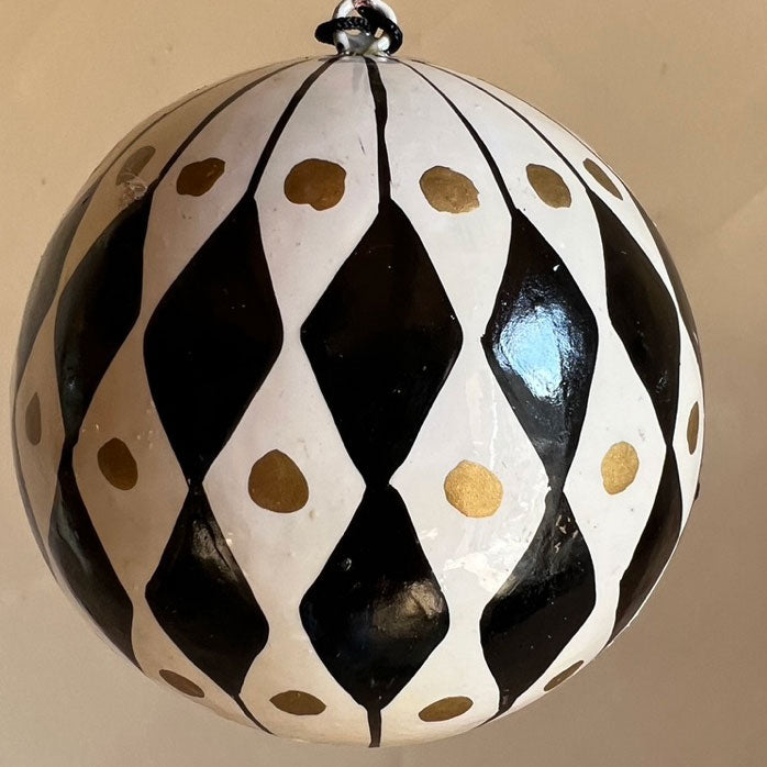 Handpainted Harlequin Paper Bauble