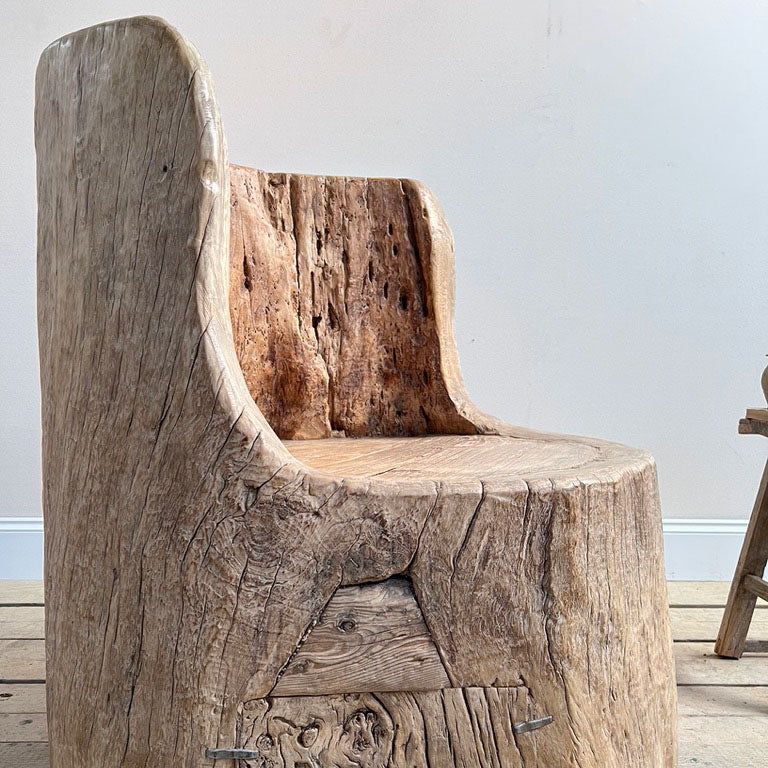 Rustic large tree trunk chair | Hercules