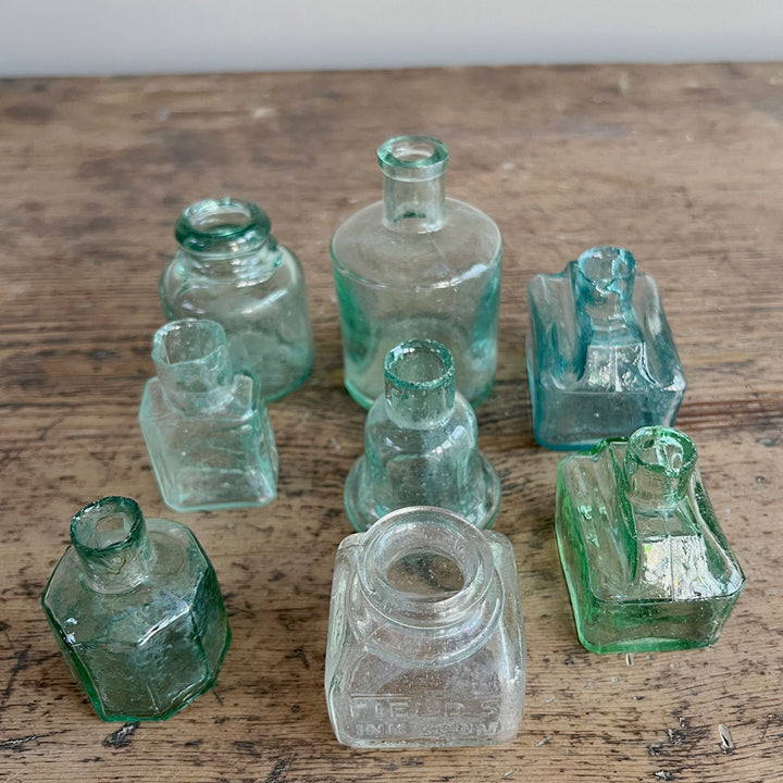 Victorian Glass Ink Well Bottles