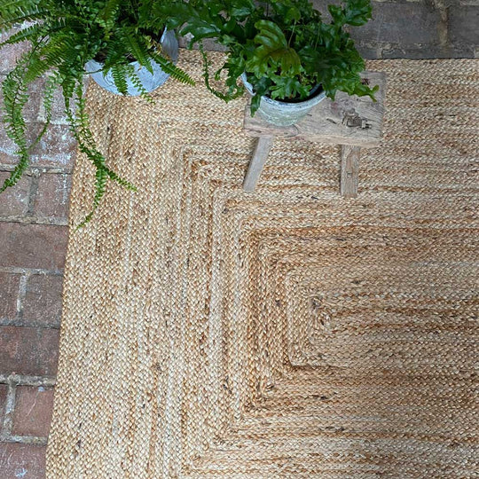 Jute Recatangular Rug 120 x 180cm Home Barn