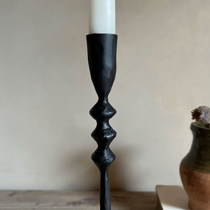 Black Metal Candlestick Large