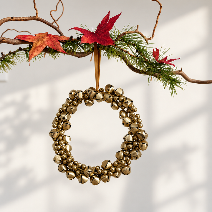 Brass Bell Christmas Wreath | 18cm