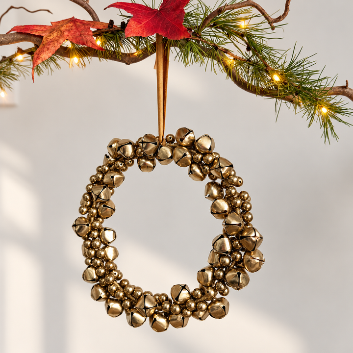 Brass Bell Christmas Wreath | 18cm