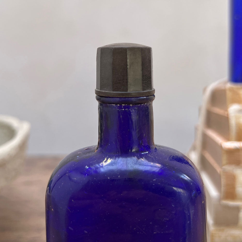 Victorian Blue Apothecary Bottle Lid