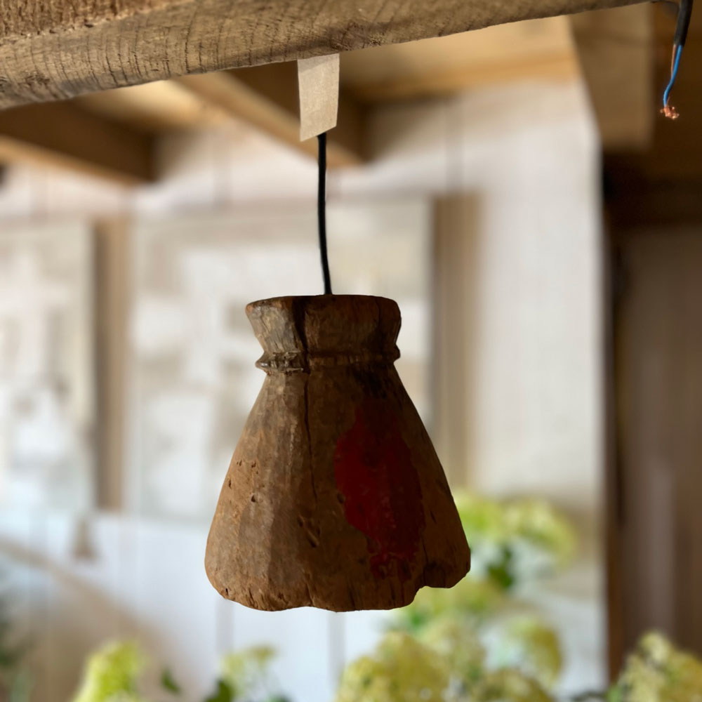 Vintage wooden pendant light