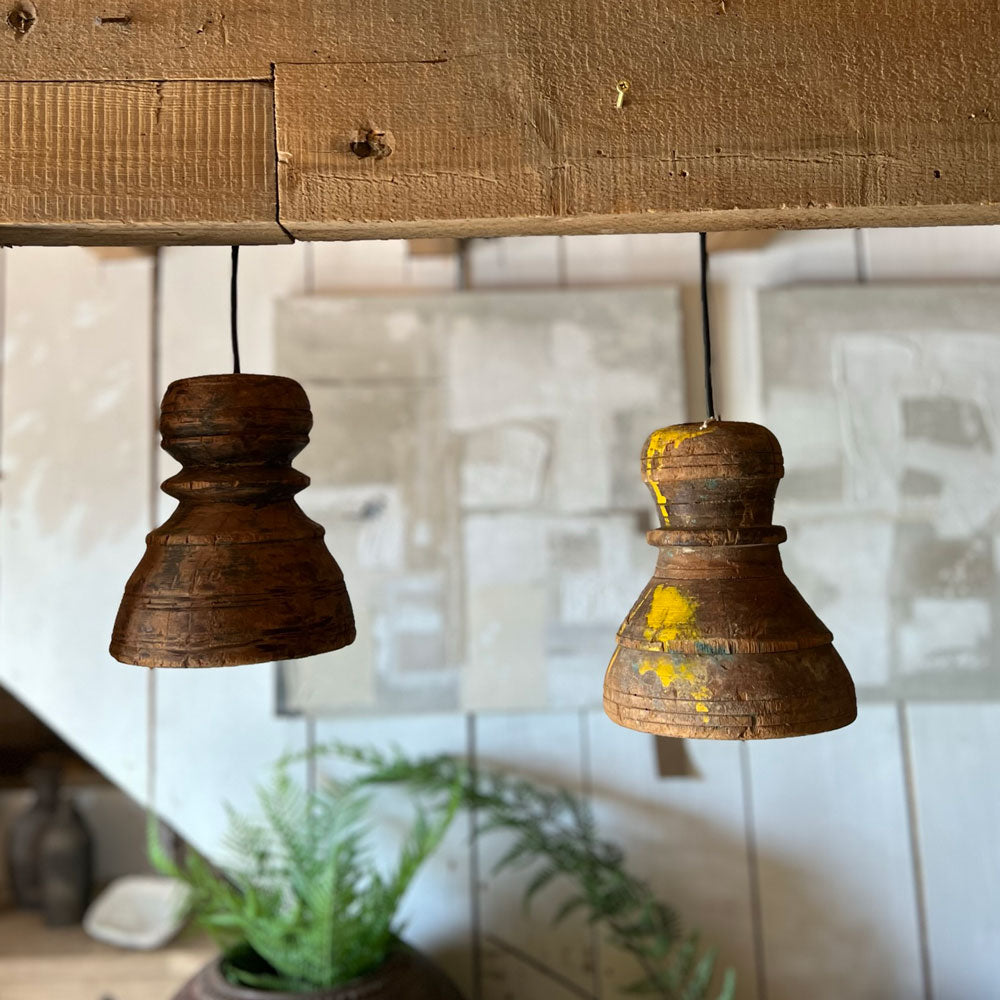 Vintage woodVintage wooden pendant lighten pendant light