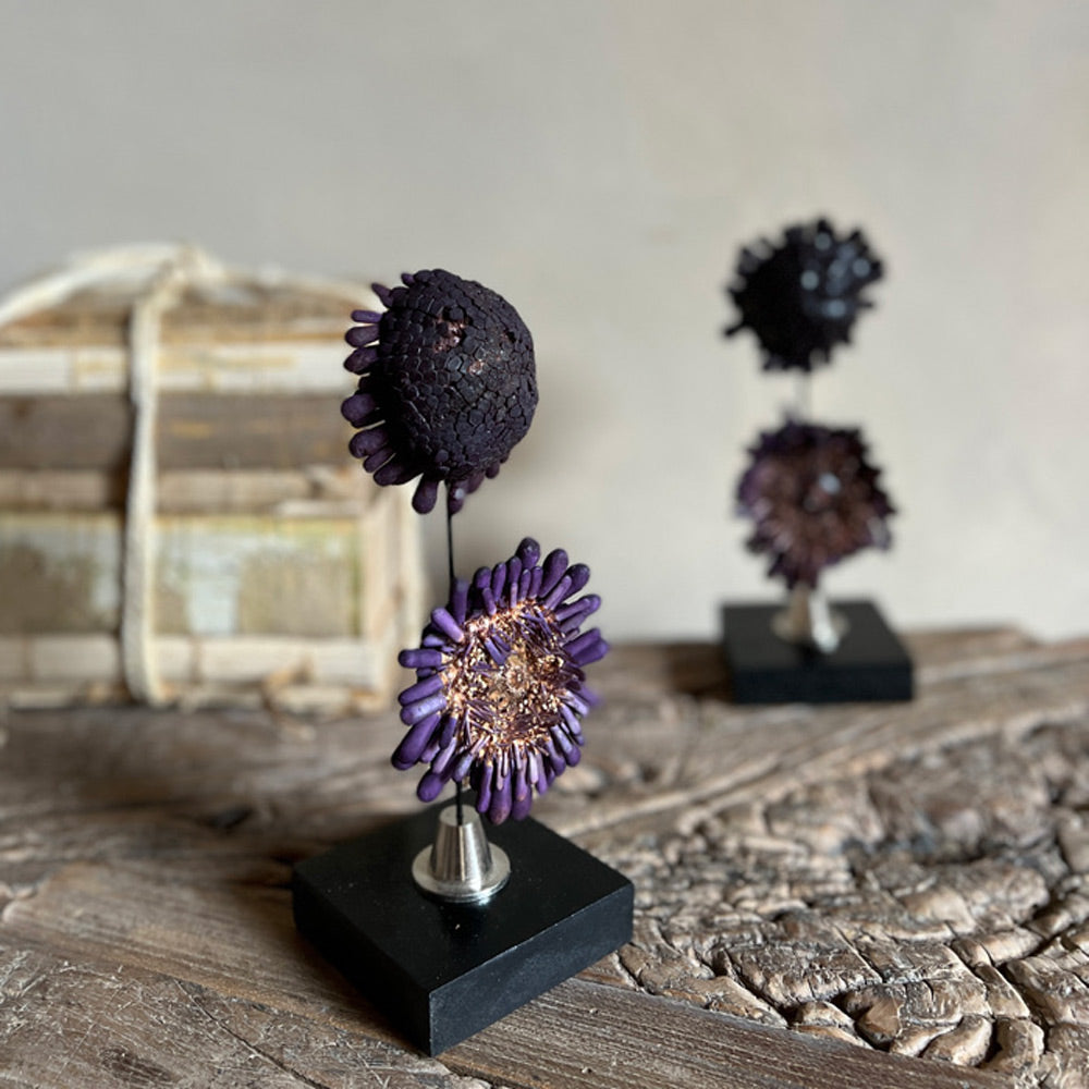 Vintage Lilac Urchin on Stand