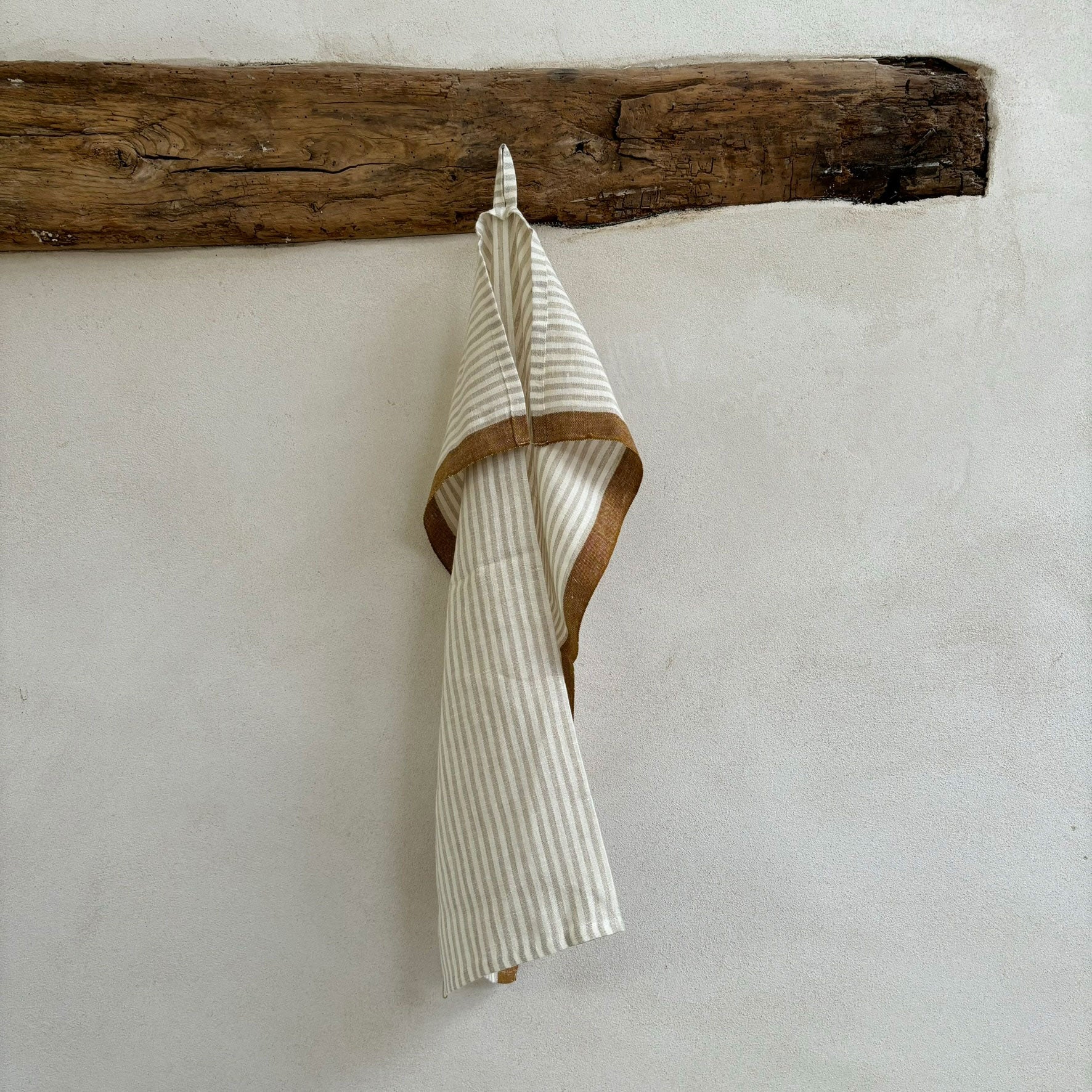 Linen Tea Towel Neutral Stripe