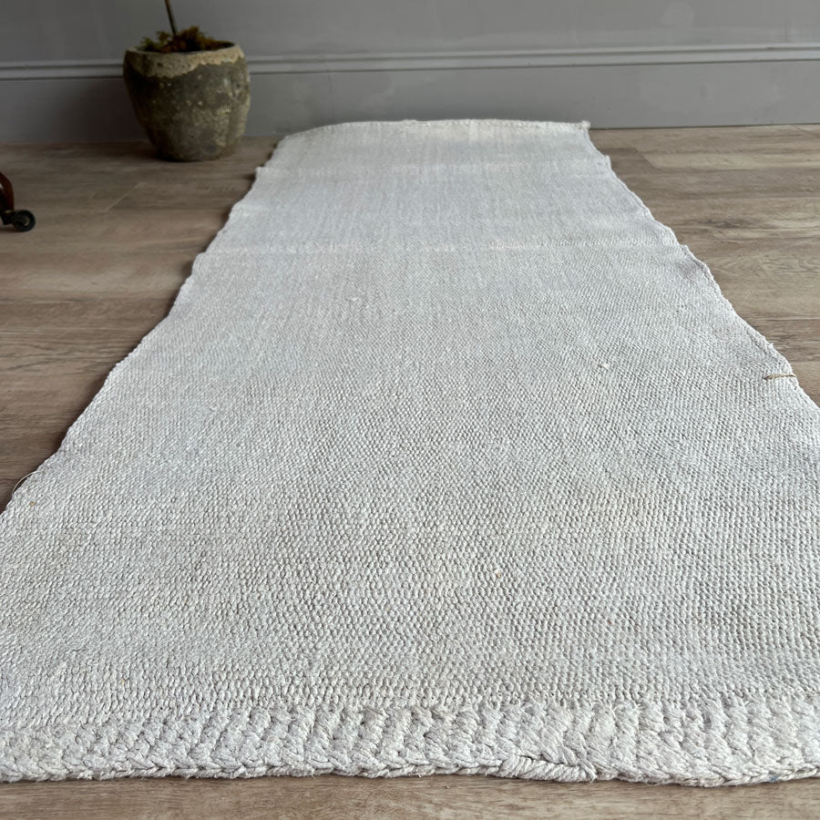 Vintage hemp linen rug natural