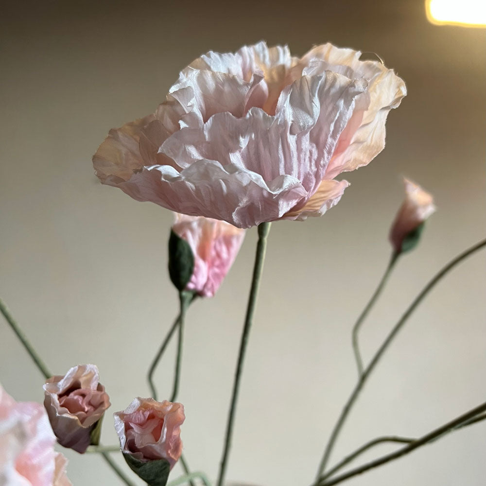 Faux Poppy stem pink | 75cm