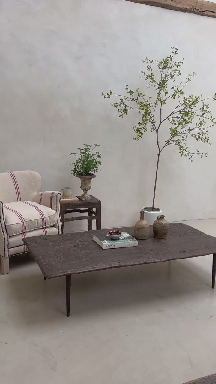 Petra Reclaimed Dark Elm Coffee Table | Rustic Solid Wood