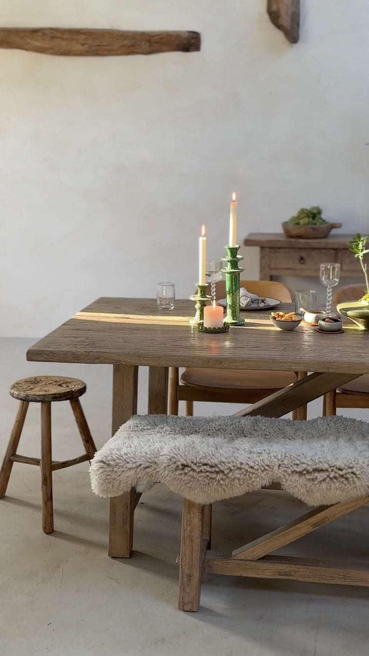 Reclaimed Elm Farmhouse Dining Table | Cambridge