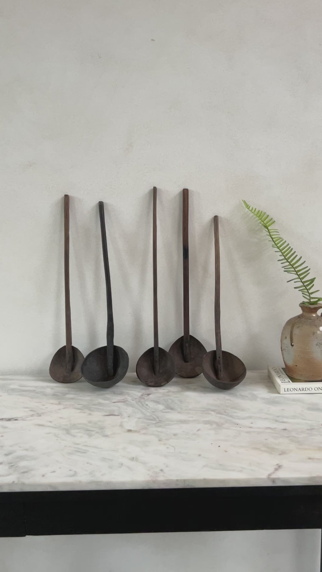 Antique coconut wooden spoons