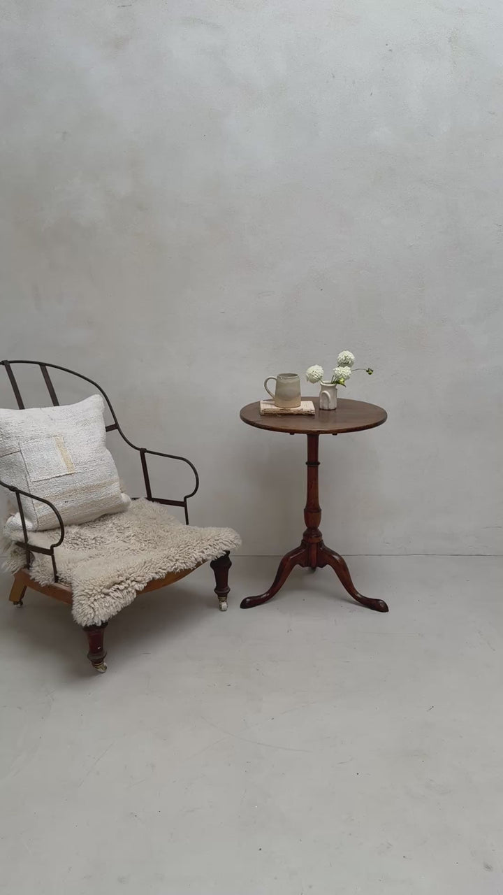 Antique Victorian Round Elm Table