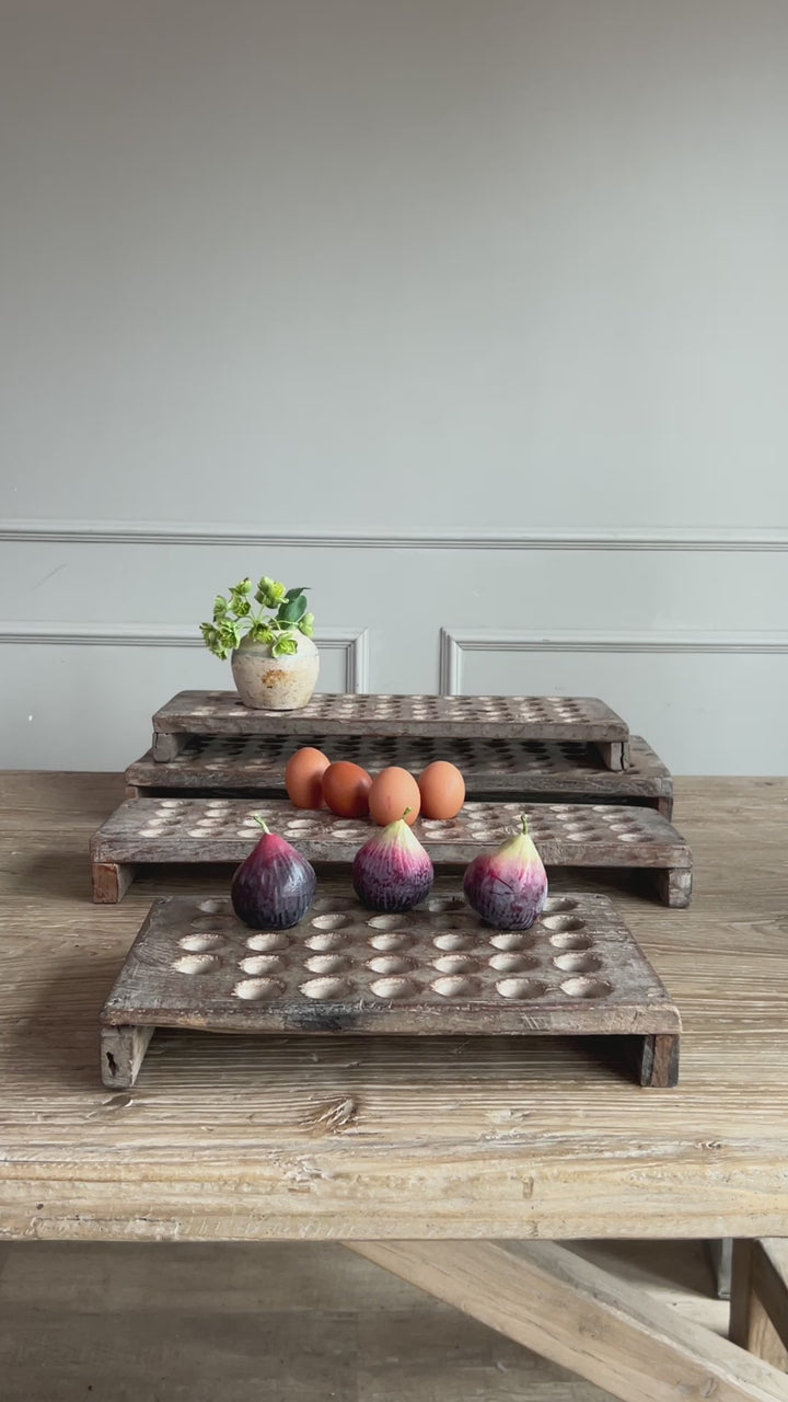 Rustic Antique Wooden Egg Tray