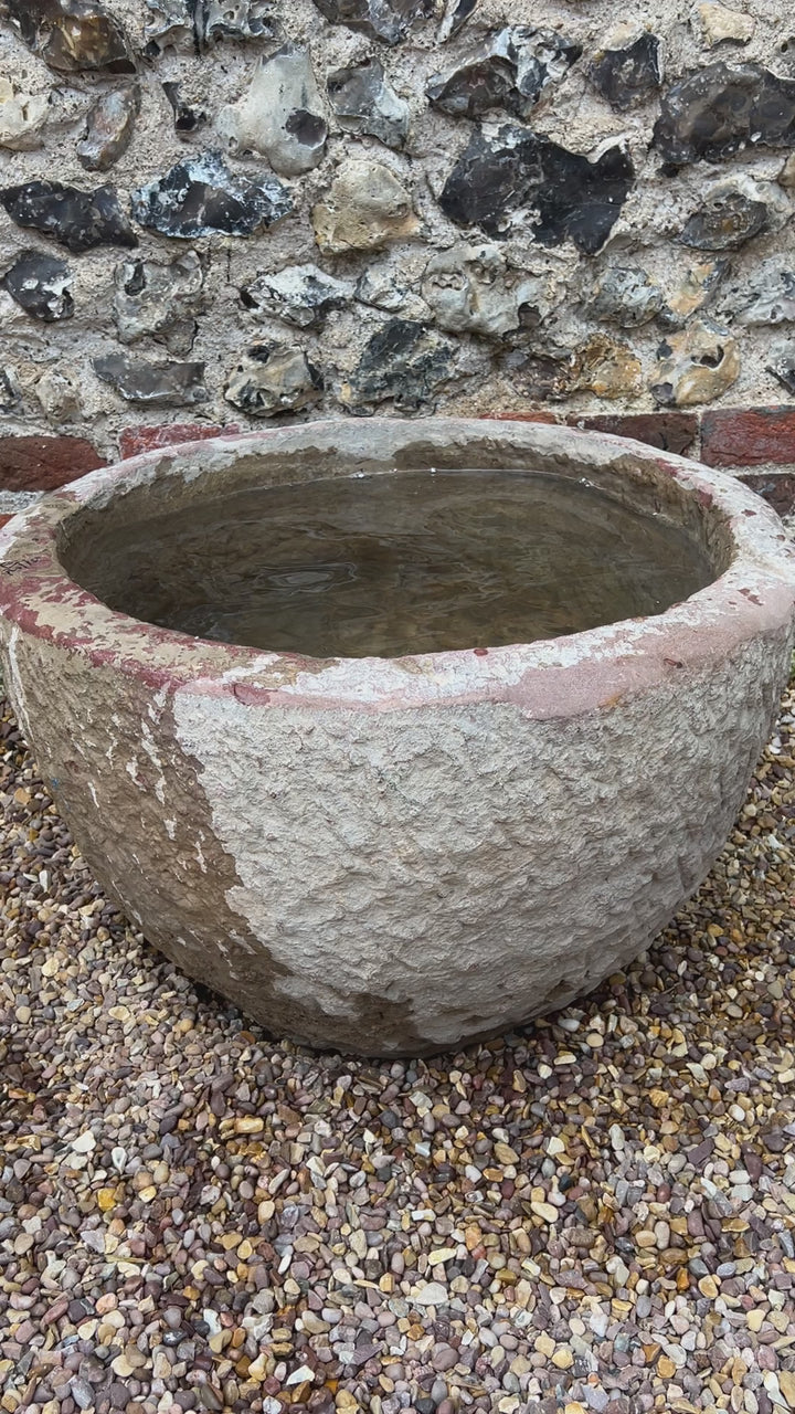 Vintage Round Granite Trough