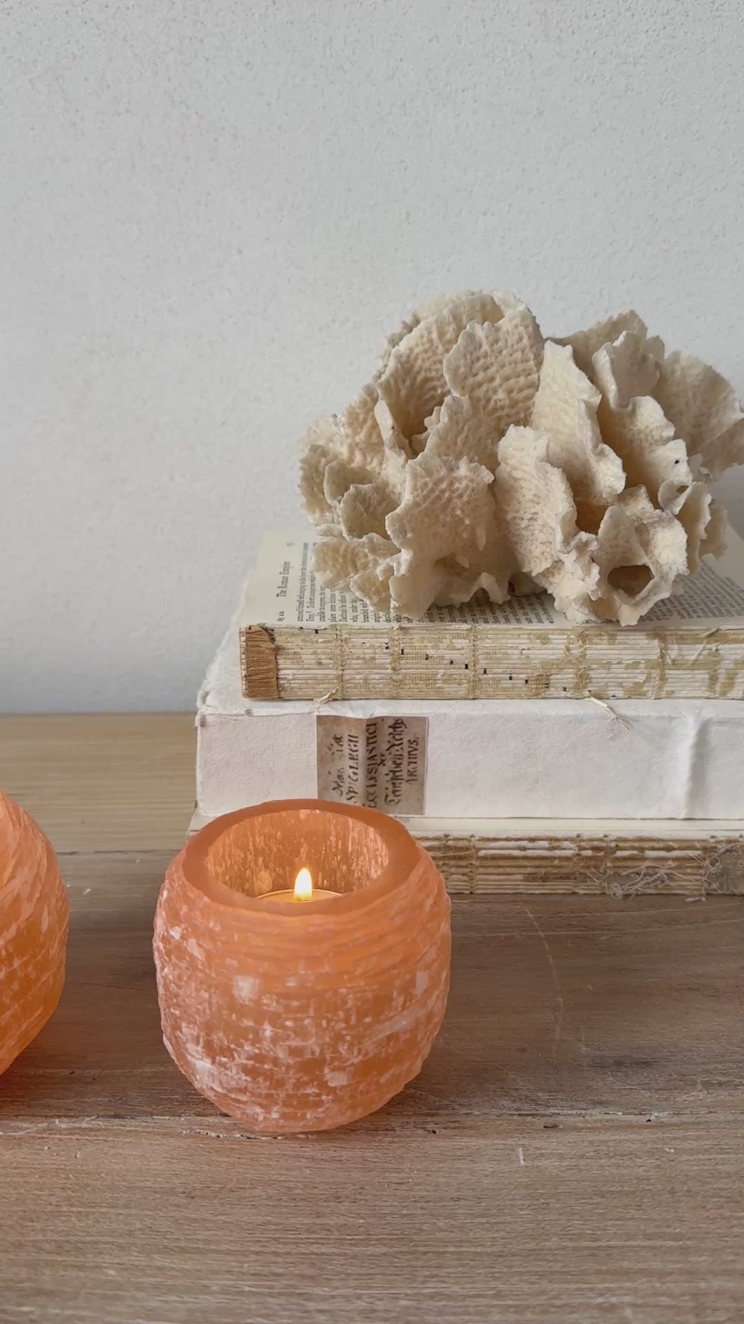 Rose Selenite Tealight Holder