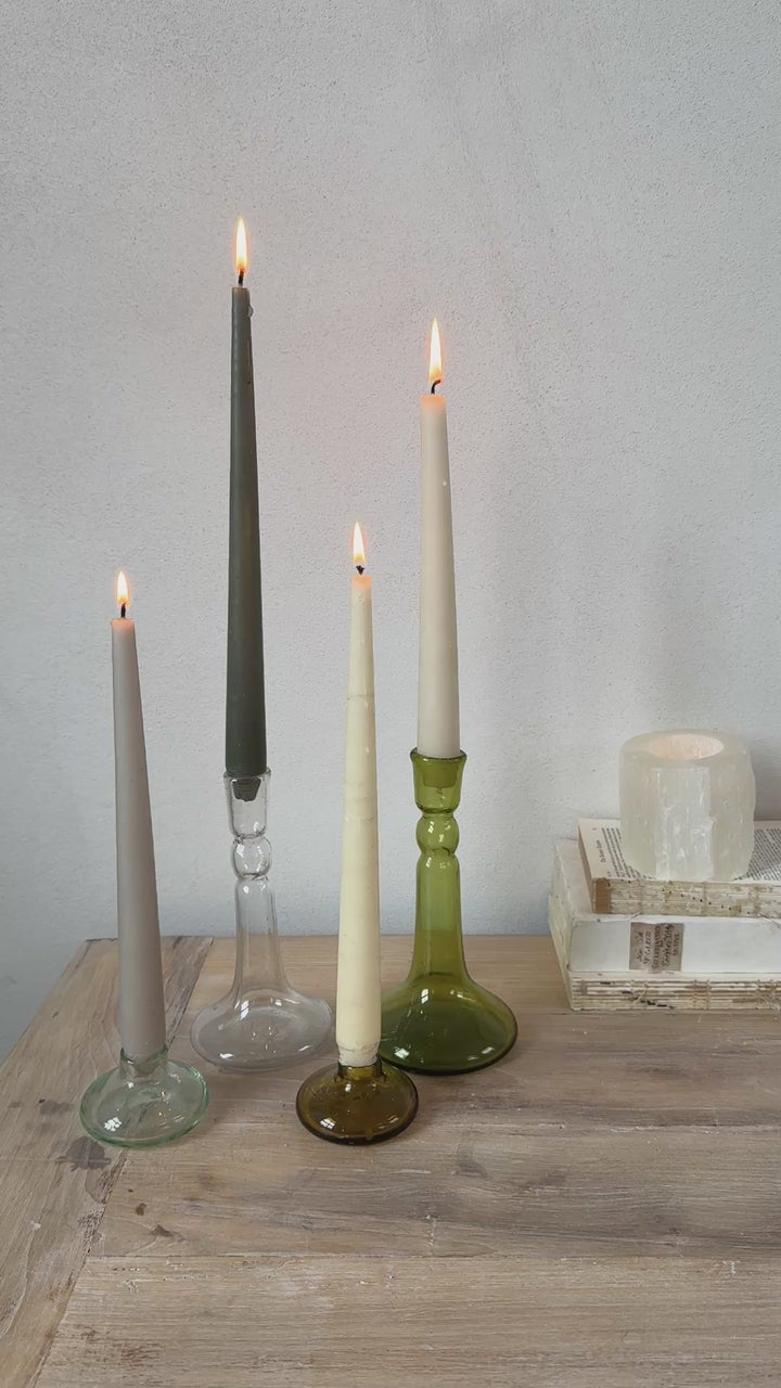 Short Glass Candle Holder