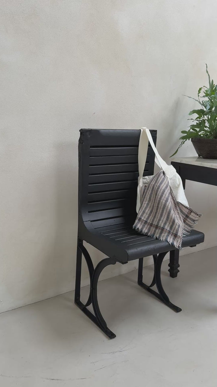 Vintage Black Paris Metro Hall chair