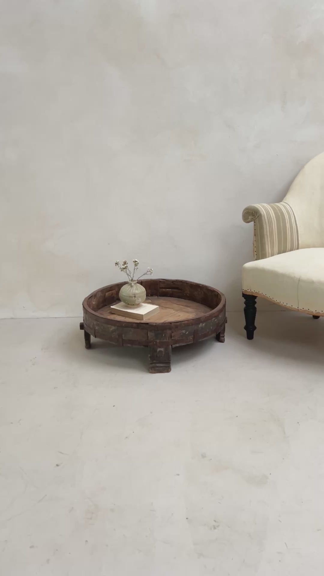 Antique Carved Round Coffee Table | Jasper