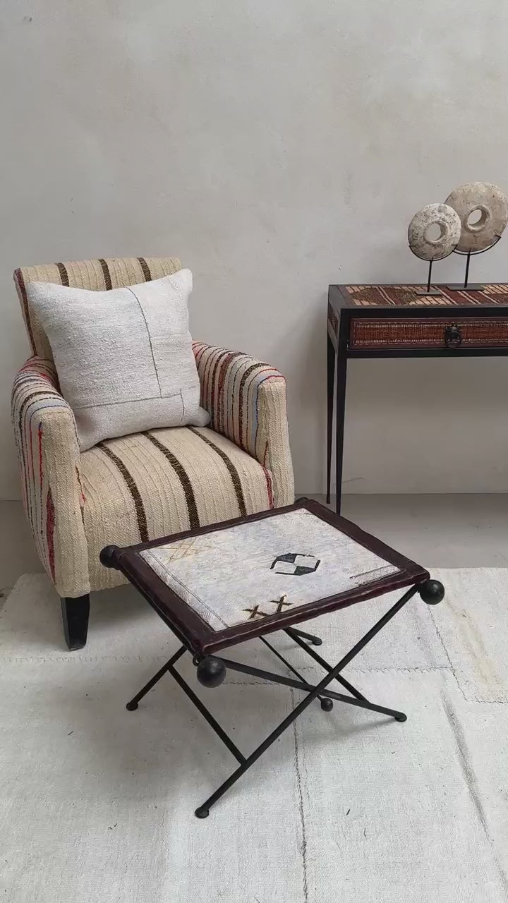 Antique Nomadic Textile Footstool
