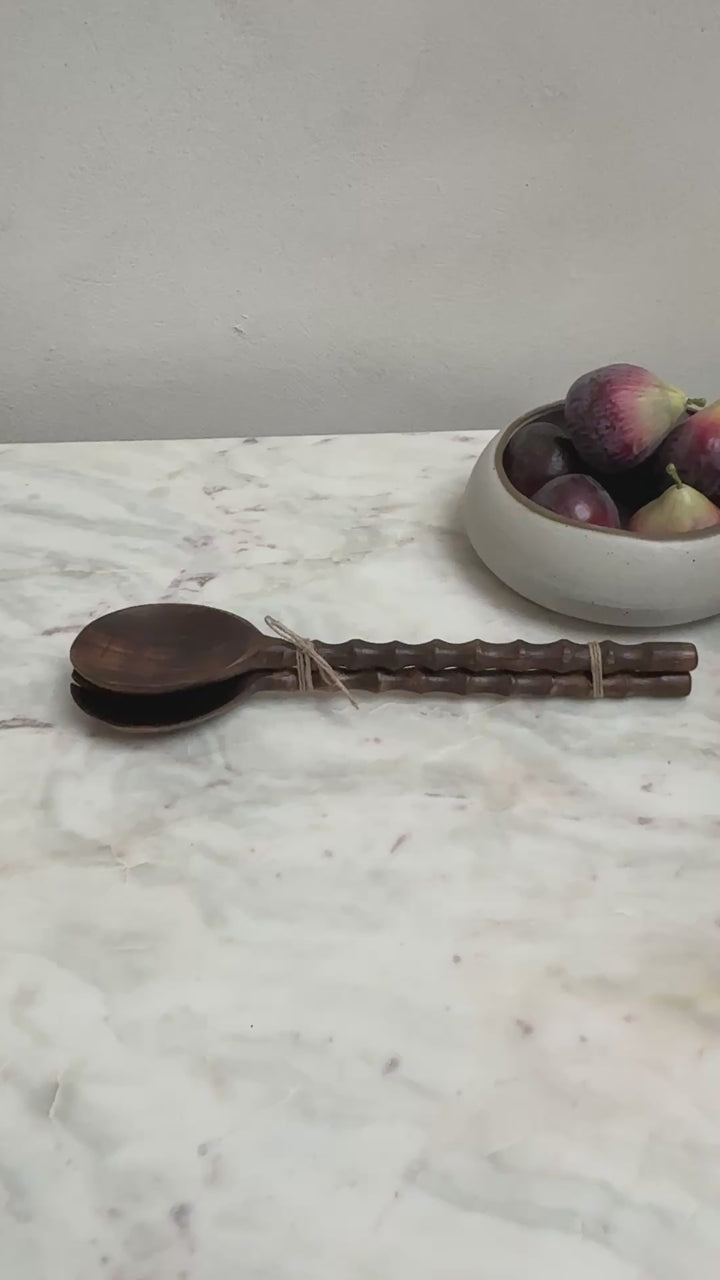 Pair of Dark Wood Salad Servers | Jodie