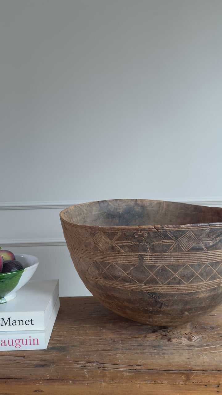 Etched Antique Moroccan bowl extra large