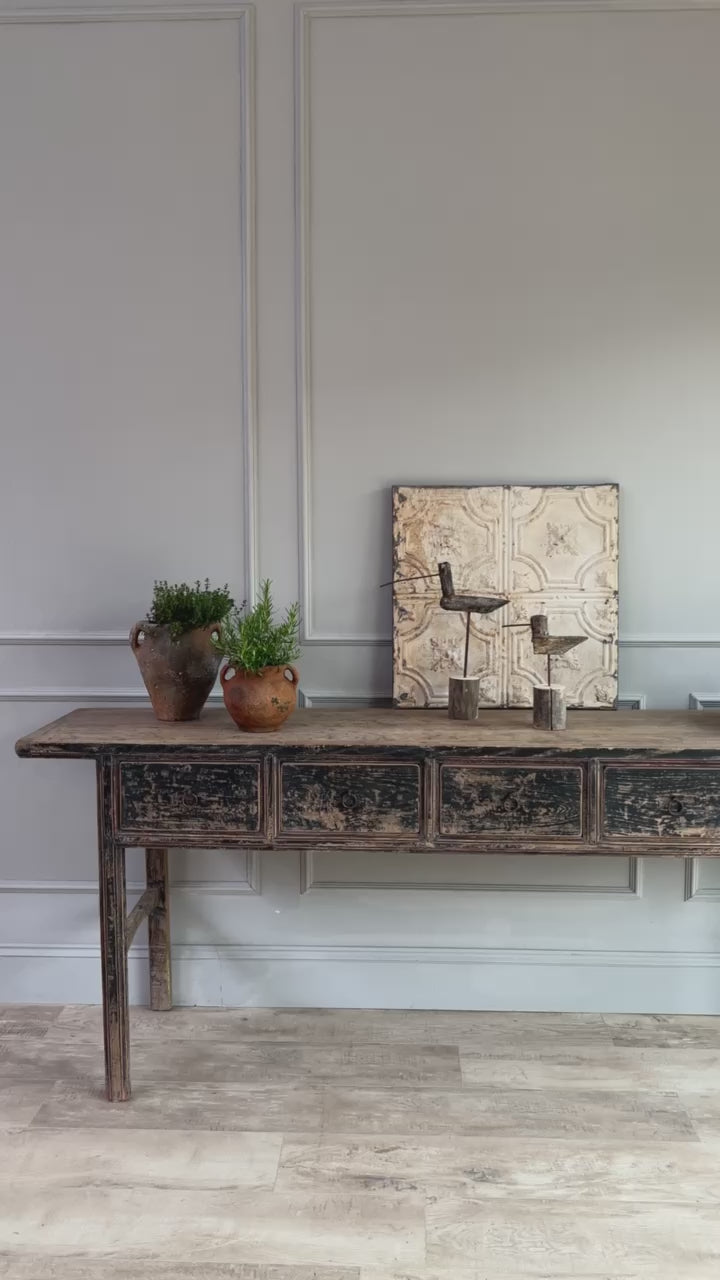 Antique Black Console Table Langdon