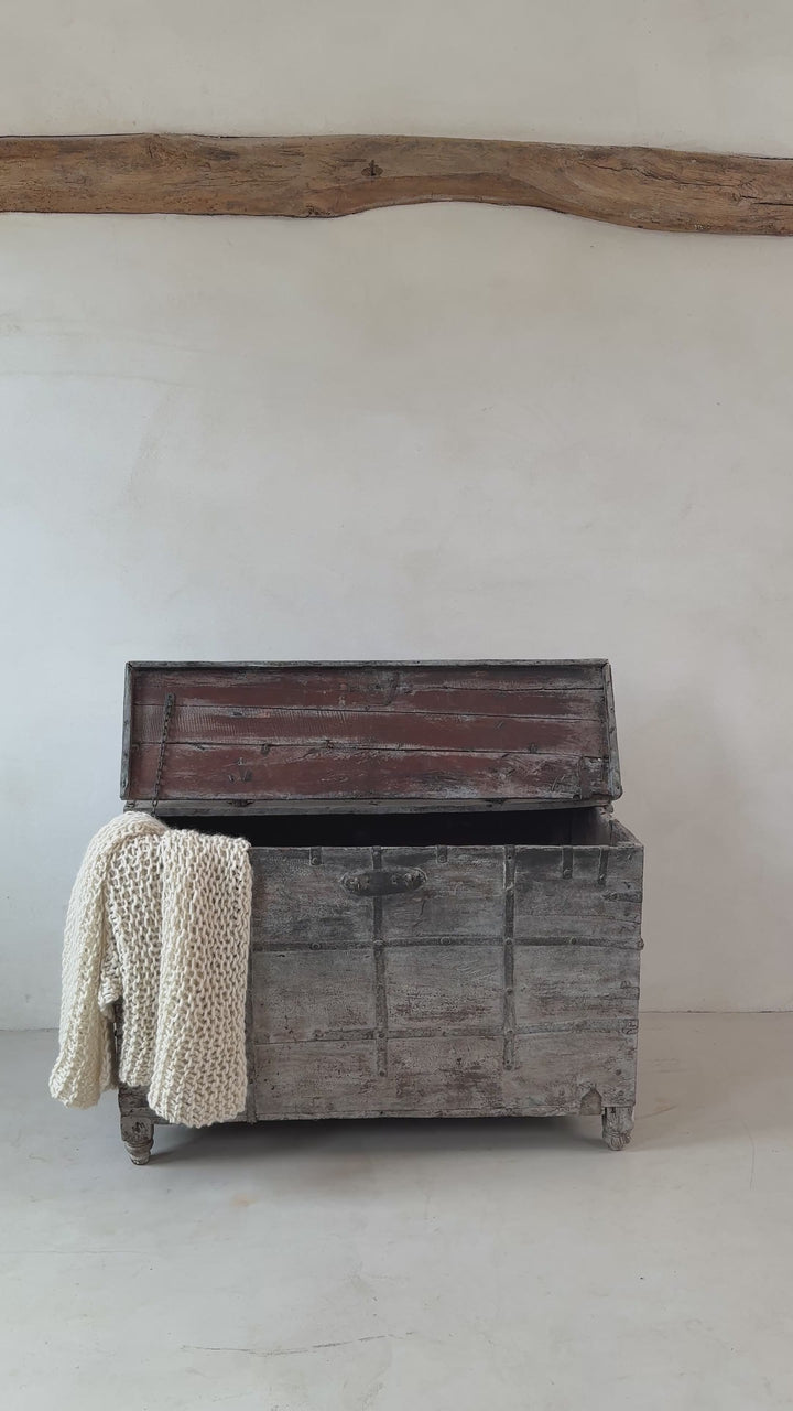 Antique 19th Century Indian Teak Dowry Chest | Cinta
