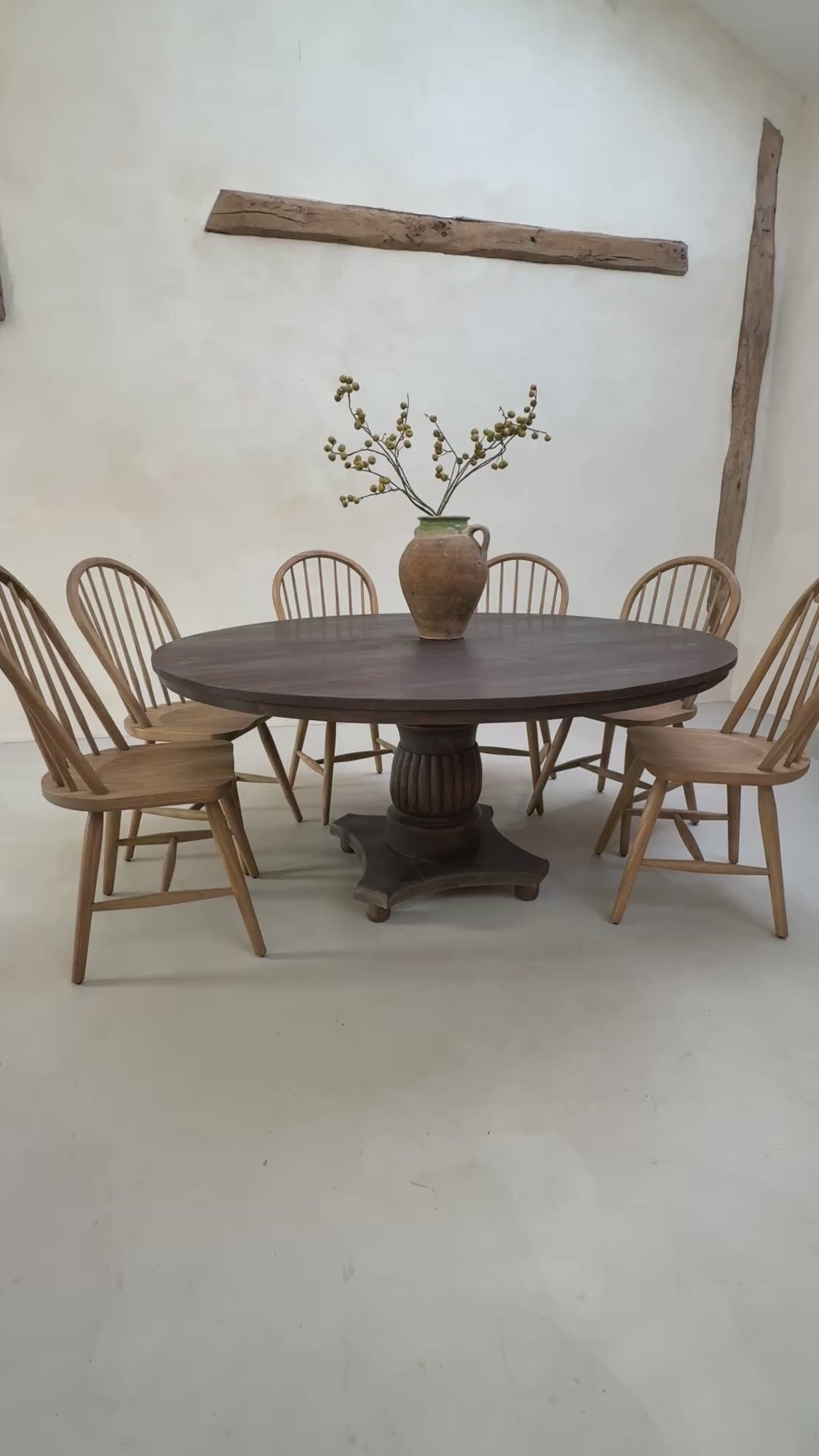 Large Antique Round Dining Table Margaret