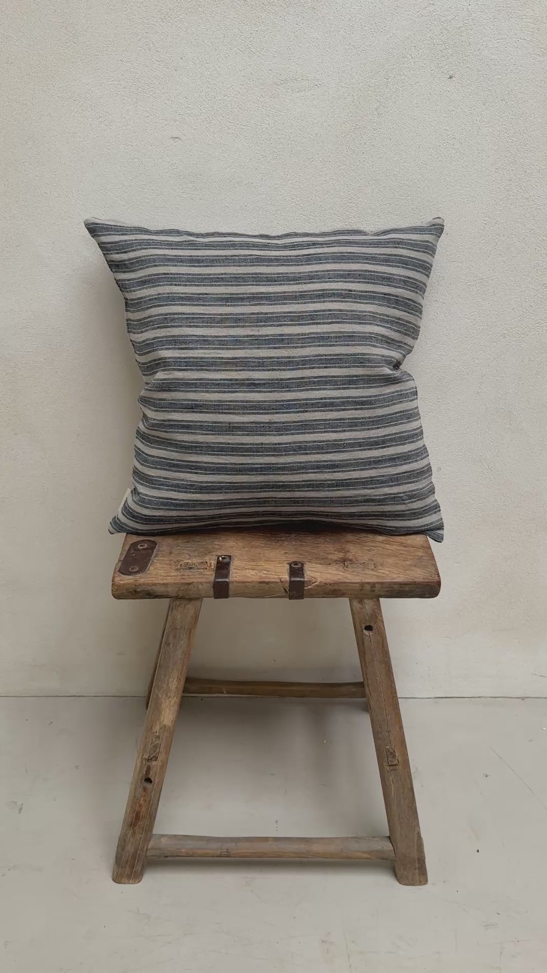 Linen ticking stripe cushion | 50x50 Carla
