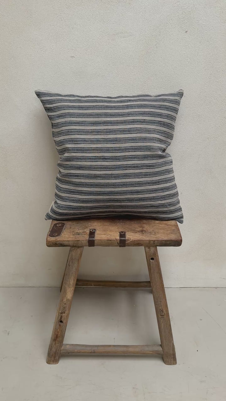 Linen ticking stripe cushion | 50x50 Carla