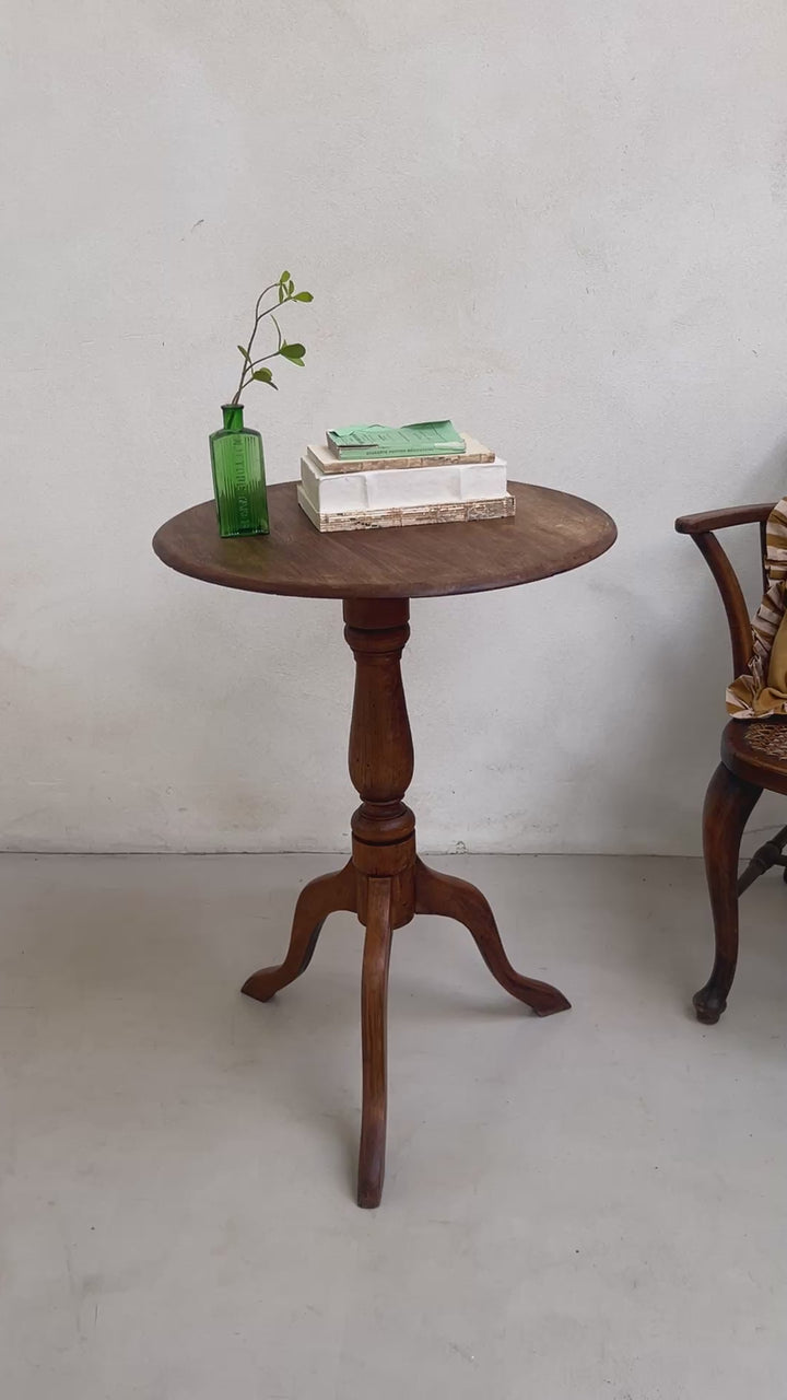 English Antique dark wood side table | Joko