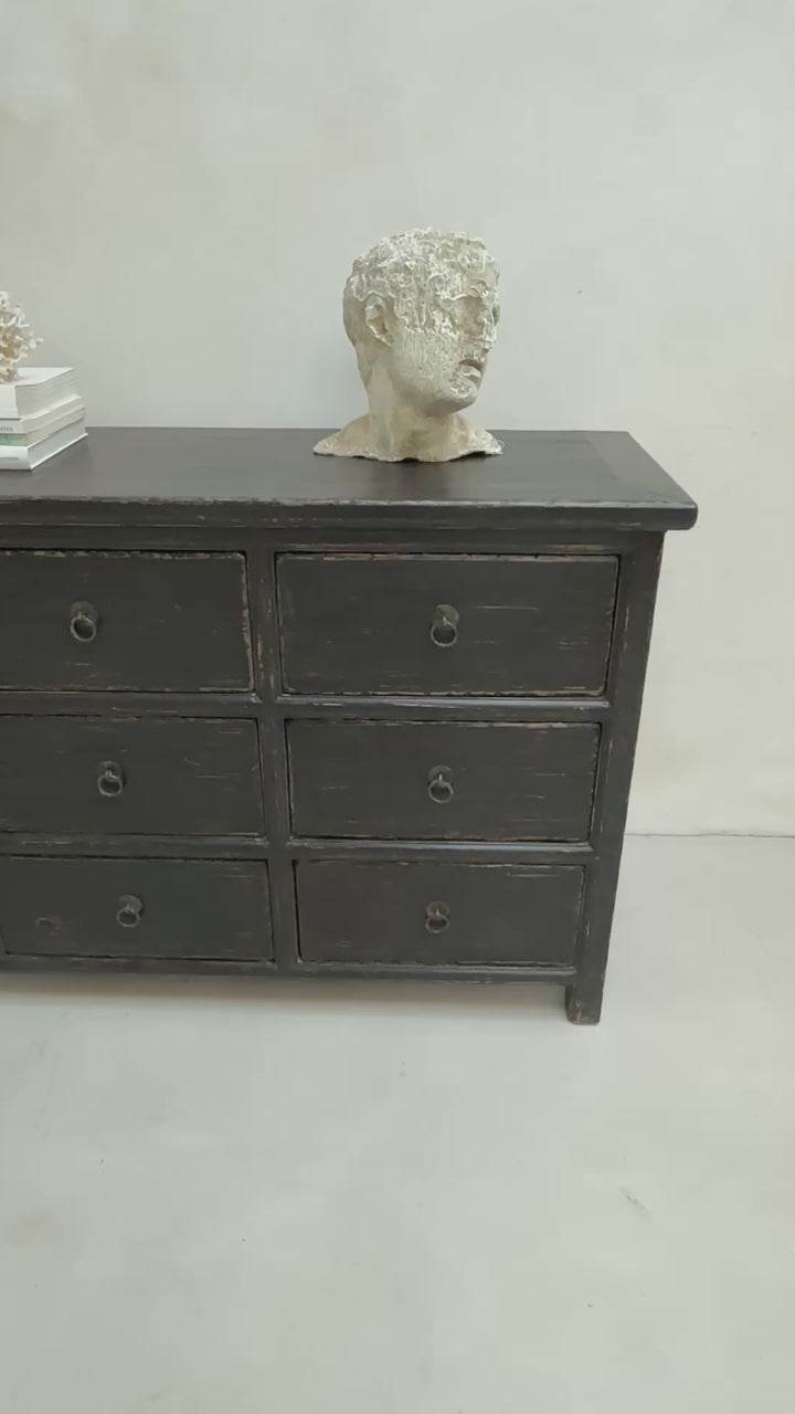 Large reclaimed chest of drawers black | Gisella