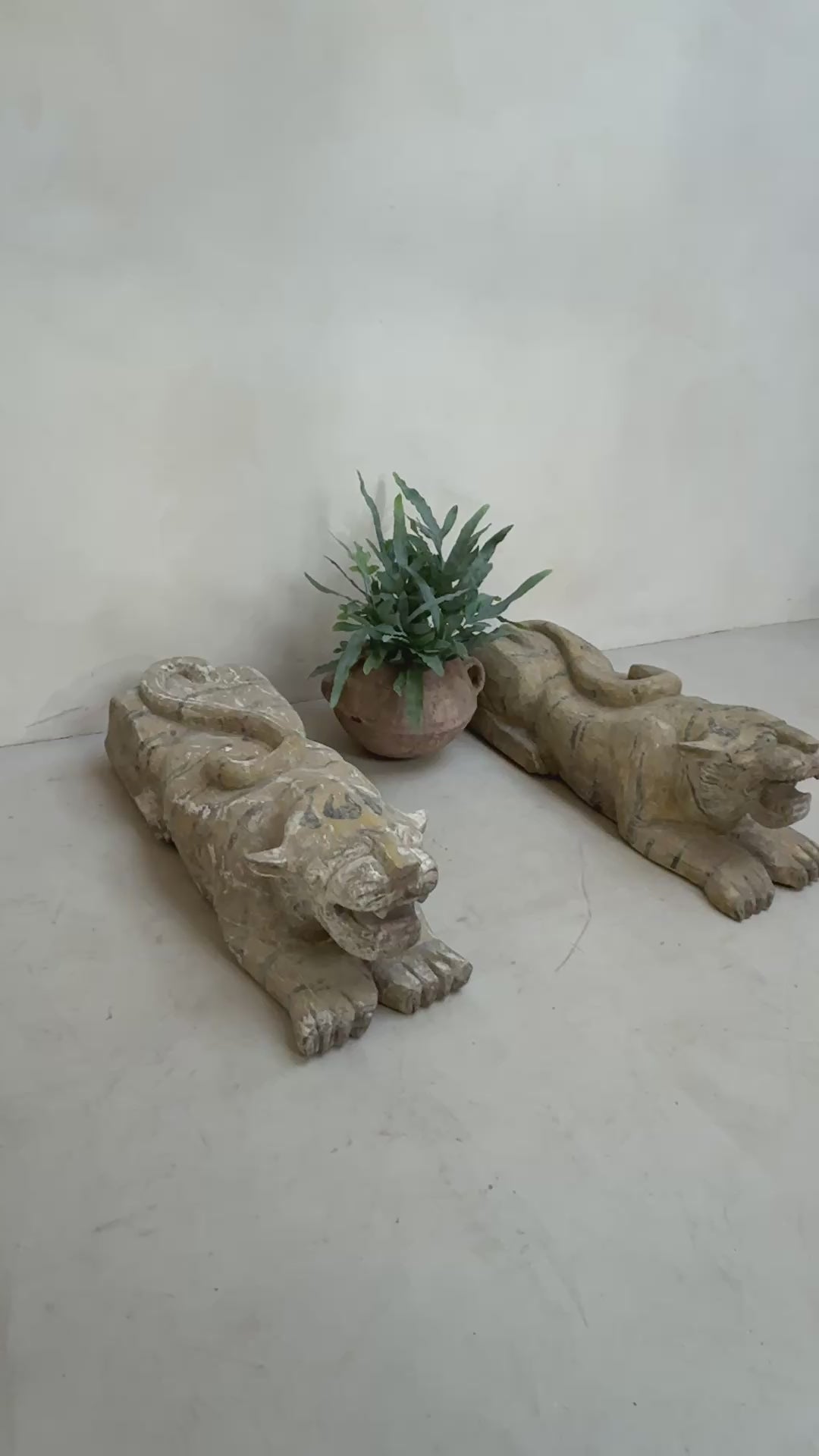 Antique carved wooden Tiger