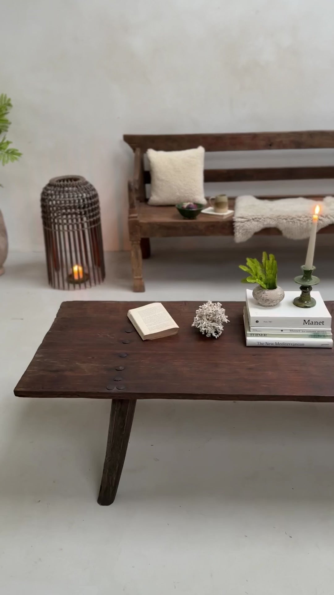 Extra large dark antique door coffee table Orlando