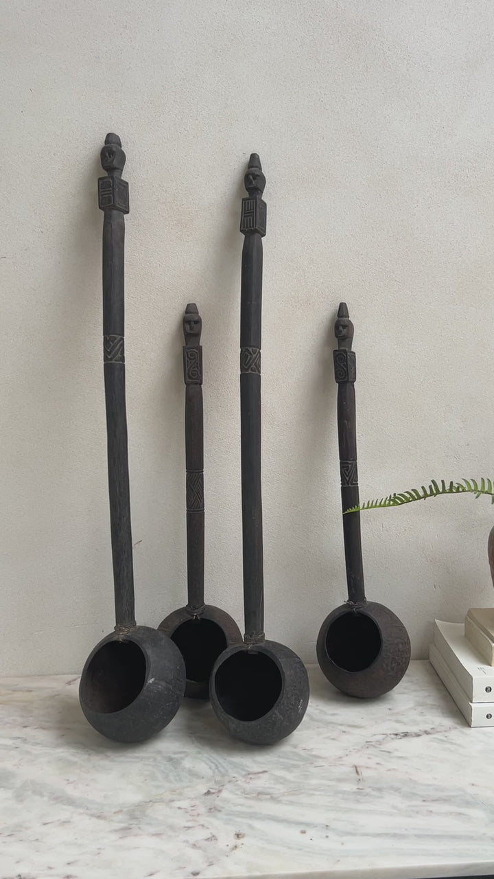 Antique Tribal Coconut Wooden Ladle