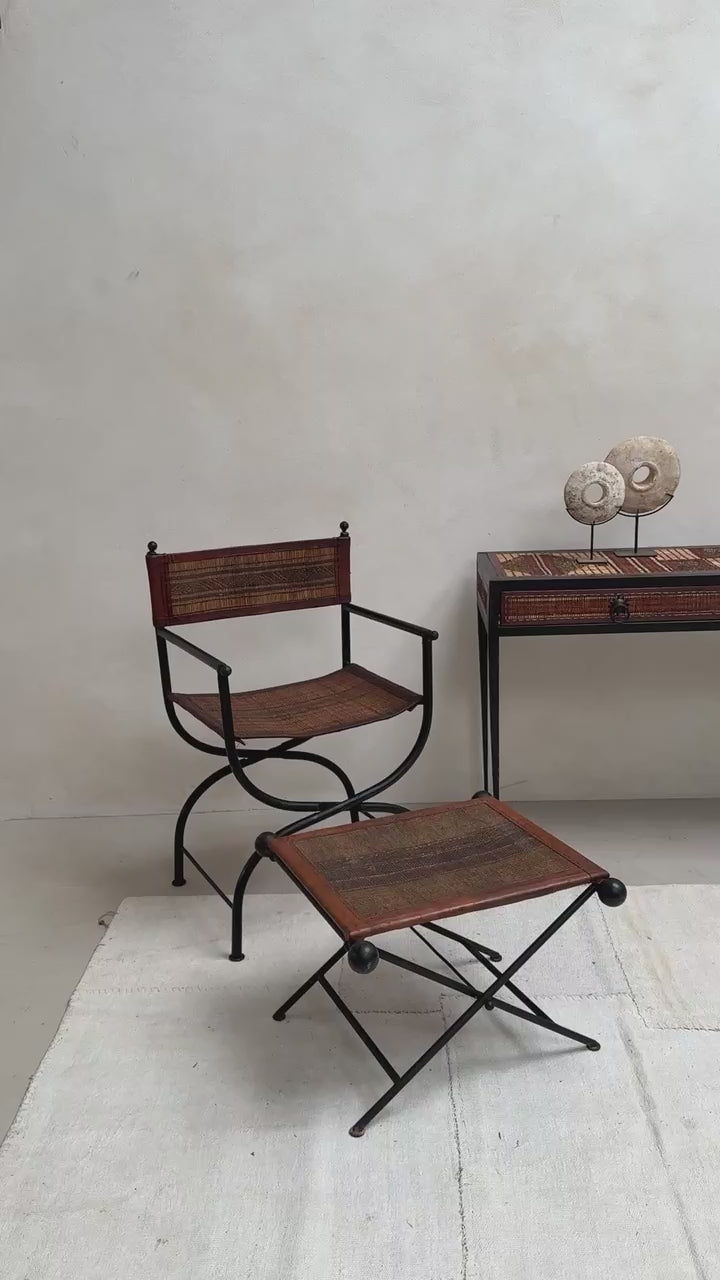 Antique Nomadic Patterned Campaign Chair