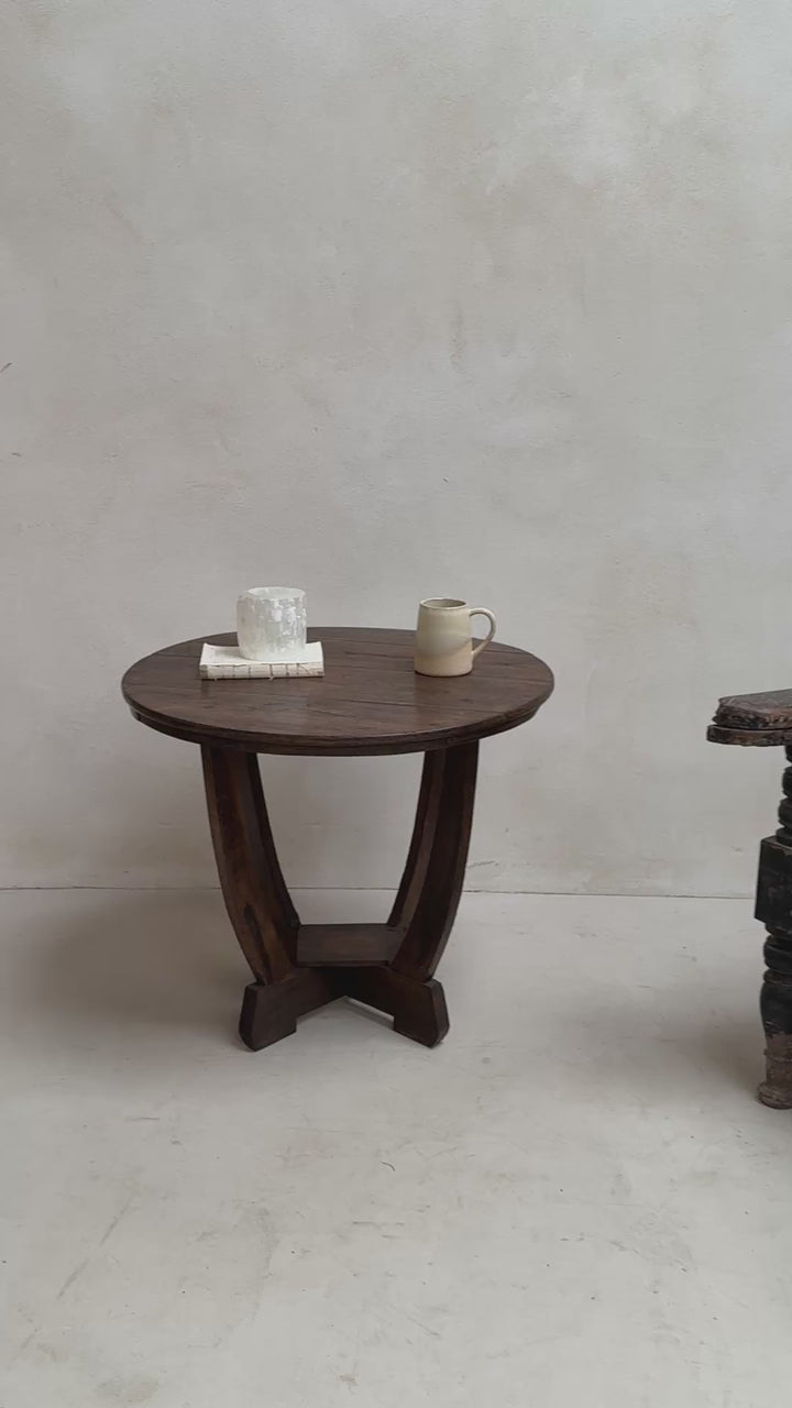 Antique Art Deco Round Side Tables