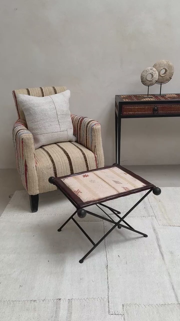 Antique Nomadic Textile Footstool