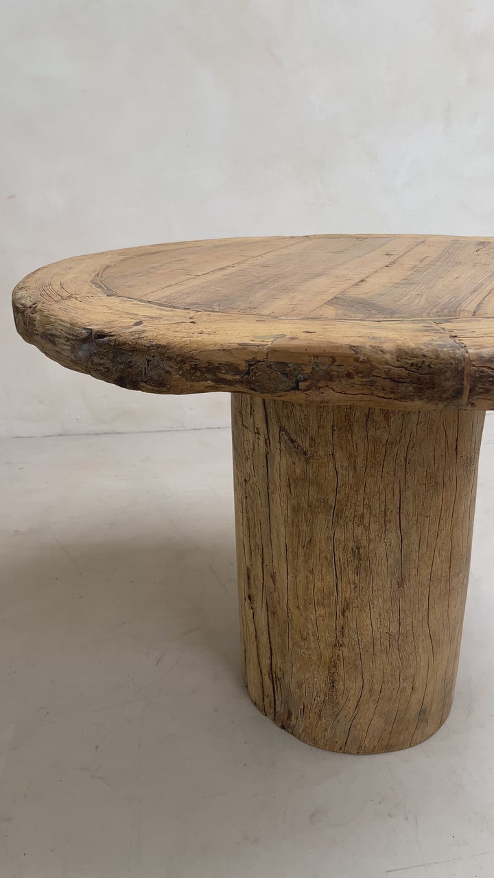 Salvaged Teak Round Dining Table
