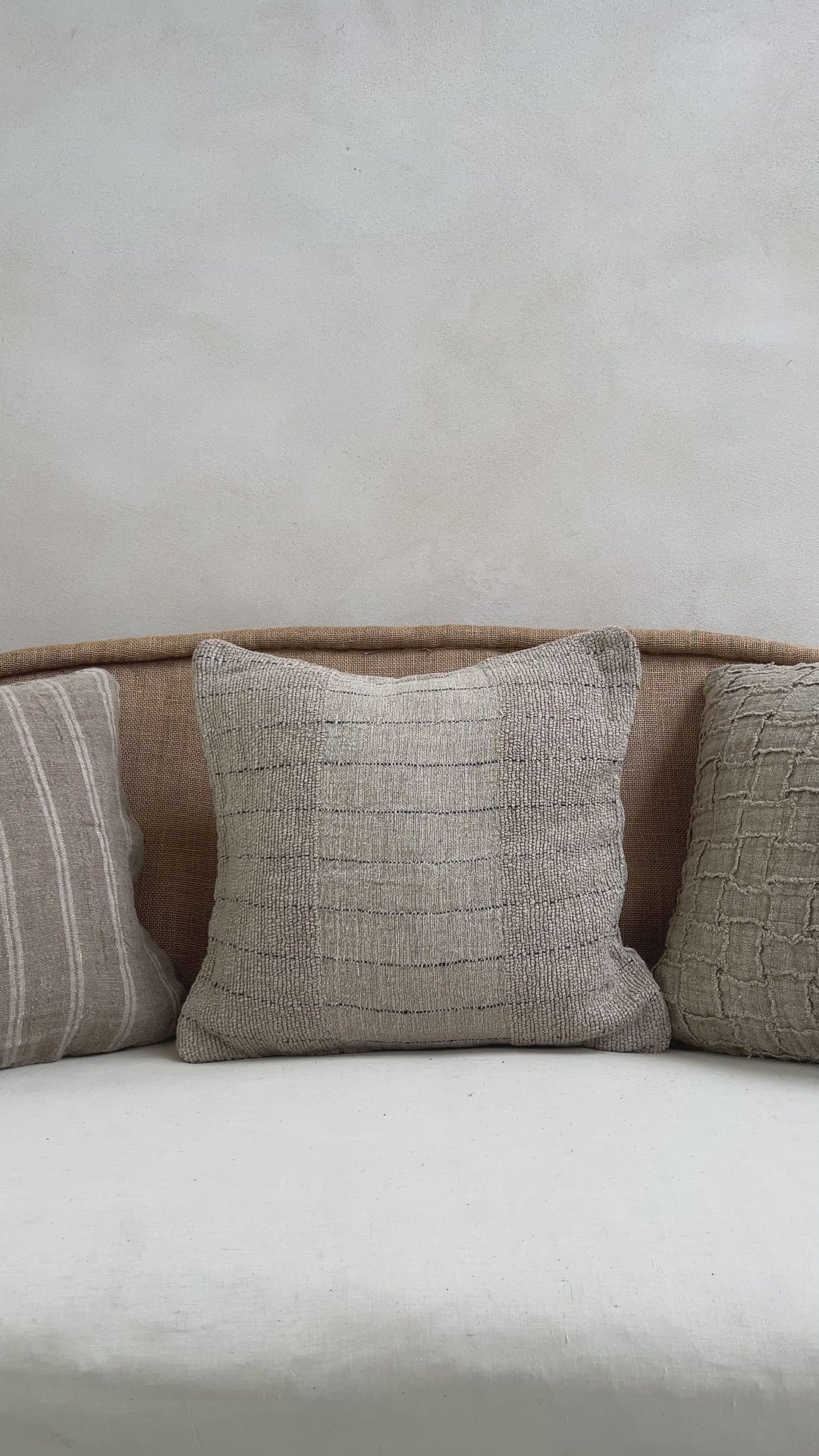 Natural stripe linen cushion Newton